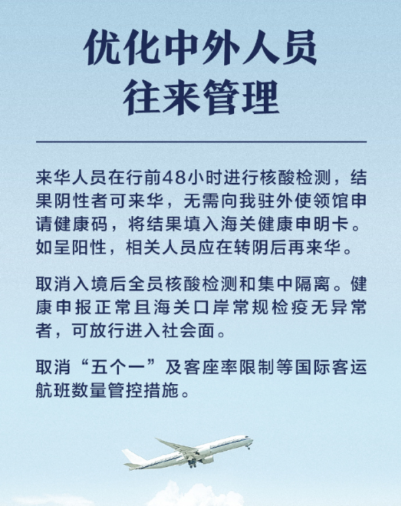 優(yōu)化中外人員往來管理，有序恢復(fù)中國公民出境旅游